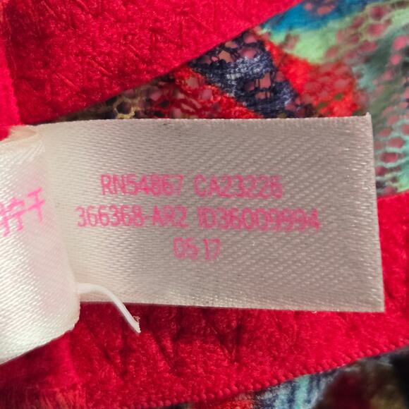Pink Victoria's Secret Push Up Bra M Red Tropical Print Lace Date Bra - Picture 6 of 8